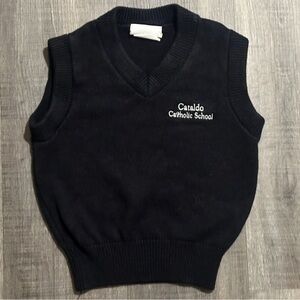 💞 Size Youth Extra Small Navy Blue “Cataldo Catholic School” Sweater Vest